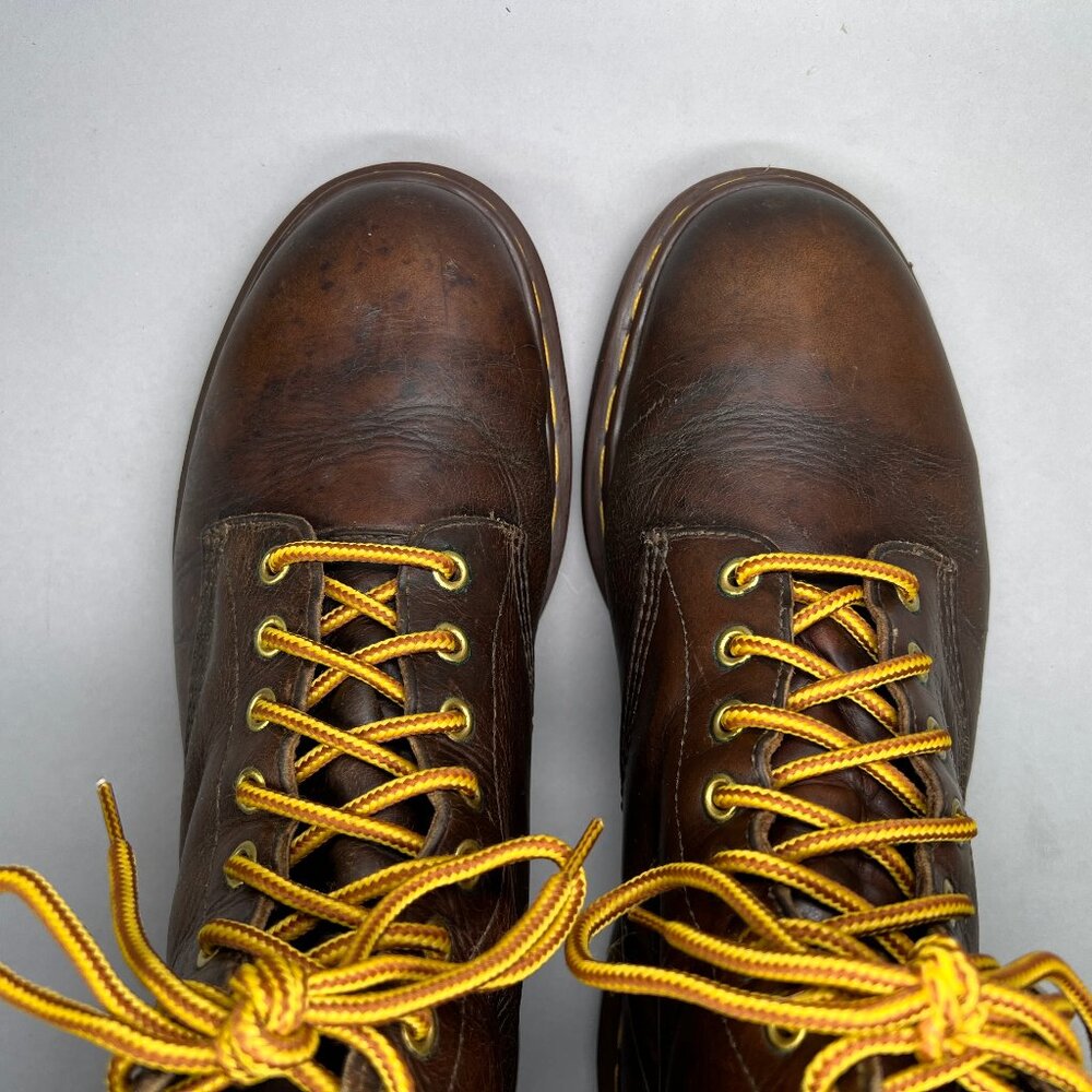 Dr. Martens 1460 Ben Boots Men's Size 10 Brown Leather Made In England Lace Vtg - Picture 12 of 16